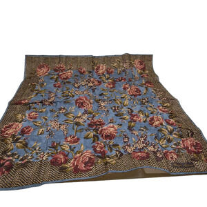 Ralph Lauren Floral Print Blue Fabric Scarf